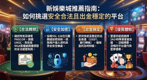 新娛樂城推薦指南：如何挑選安全合法且出金穩定的平台