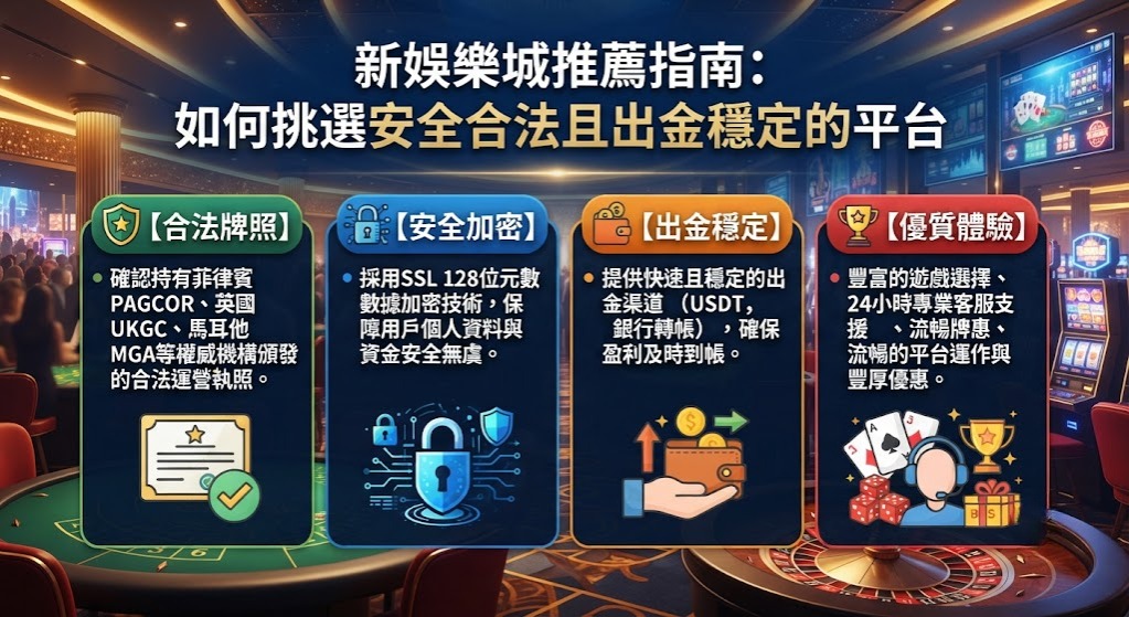 新娛樂城推薦指南：如何挑選安全合法且出金穩定的平台